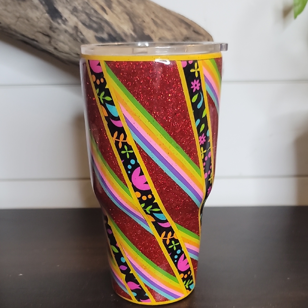 Colorful Glitter Tumbler Handmade